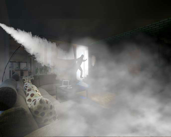 alarma con humo antirrobo